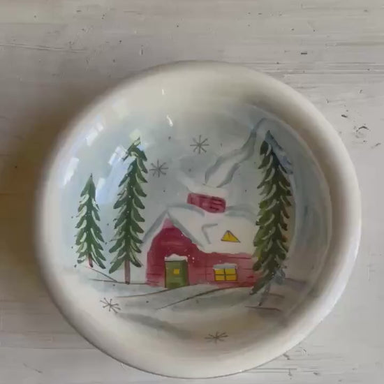 Winter Wonderland Salad Bowl | Christmas Plate | Winter Plate | Vintage Christmas Dishes | Christmas Plates | Winter Dishes