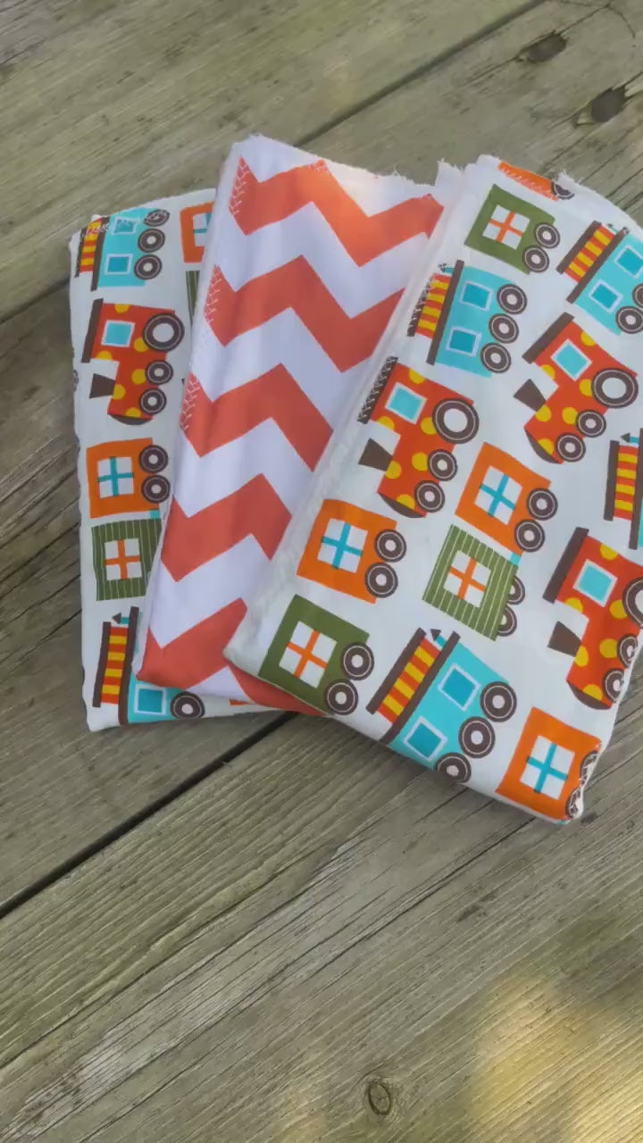 Baby Boy Burp Cloths | Thick Burp Cloth | Baby Gift | Baby Shower Gift | Best Baby Burp Cloth | Set of Three Burp Cloths | Baby Boy Gifts