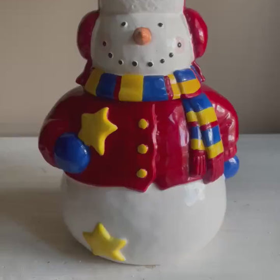 Vintage Snowman Cookie Jar: Holiday Kitchen Decor