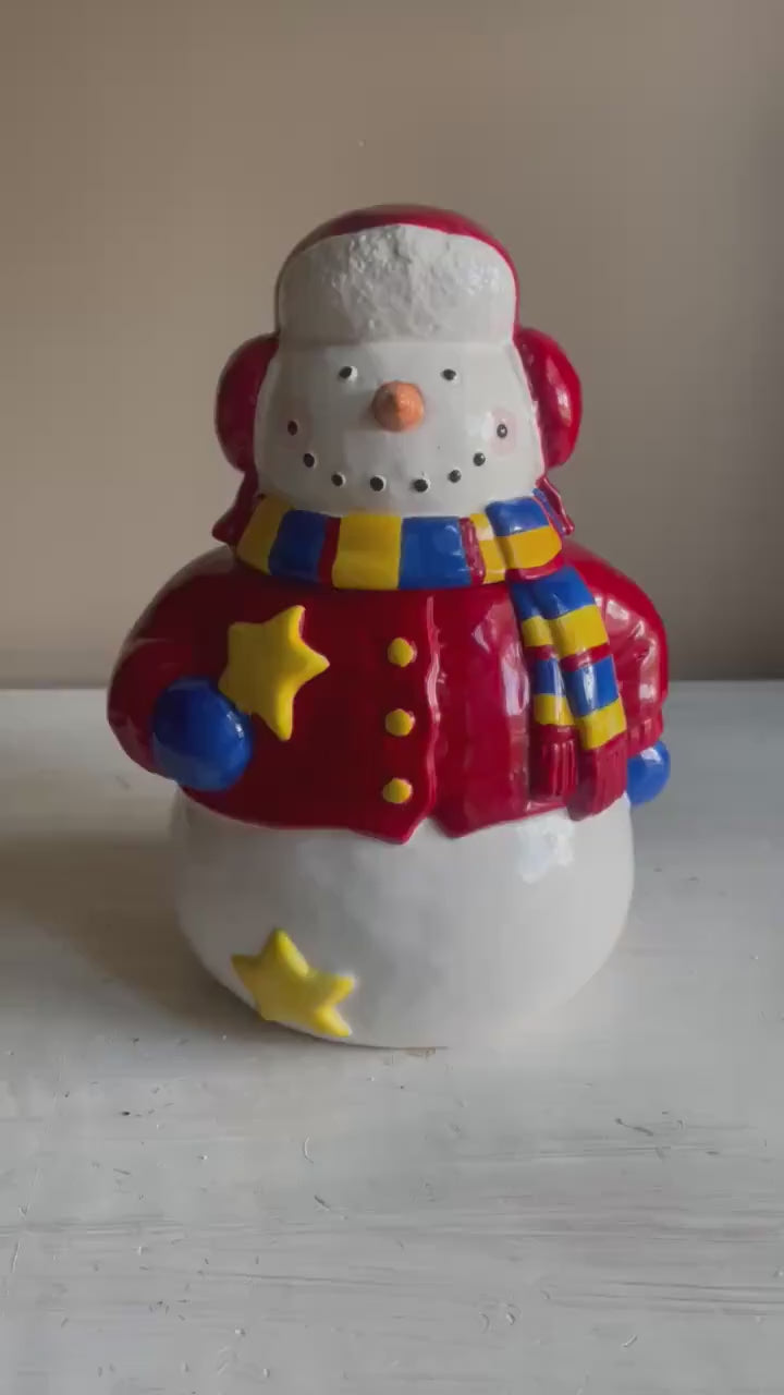 Vintage Snowman Cookie Jar: Holiday Kitchen Decor