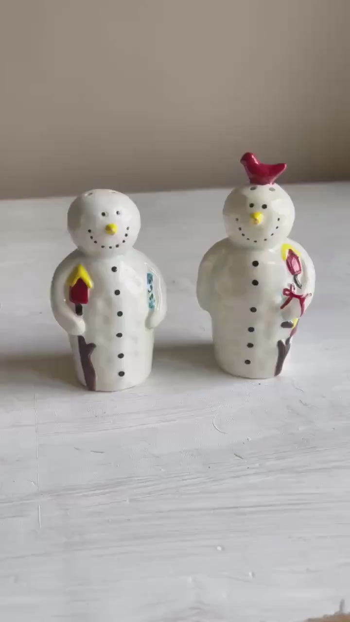 Vintage Snowman Salt & Pepper Shakers | Christmas Salt and Pepper Set | Vintage Christmas | Vintage Salt and Pepper Shaker Set | Snowman